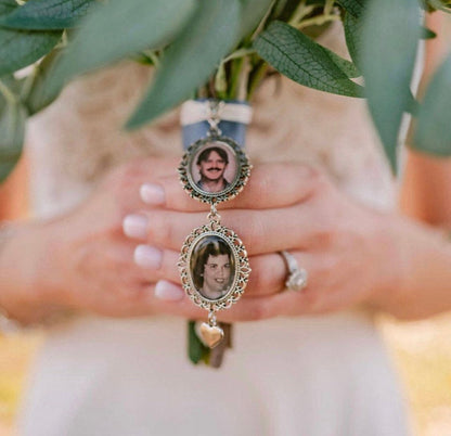 Wedding Photo charms Custom Made or DIY Bouquet memory Charms for Family photos gift for bride