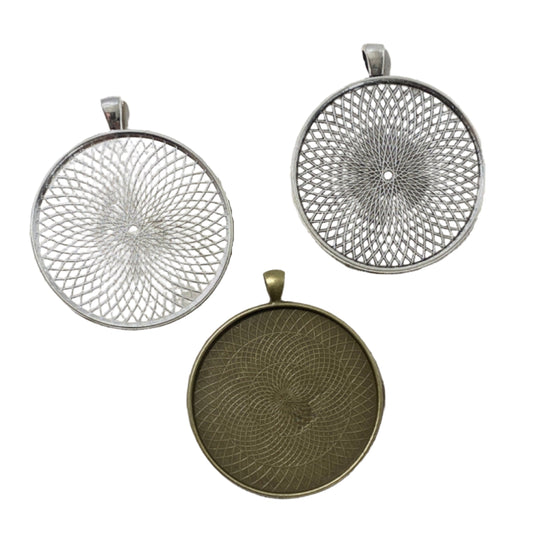 50mm round blank extra large setting pendant 