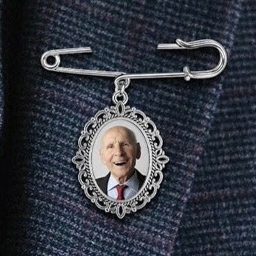 Groom Sentimental Wedding Photo Charms Boutonniere - Perfect Pendants Plus
