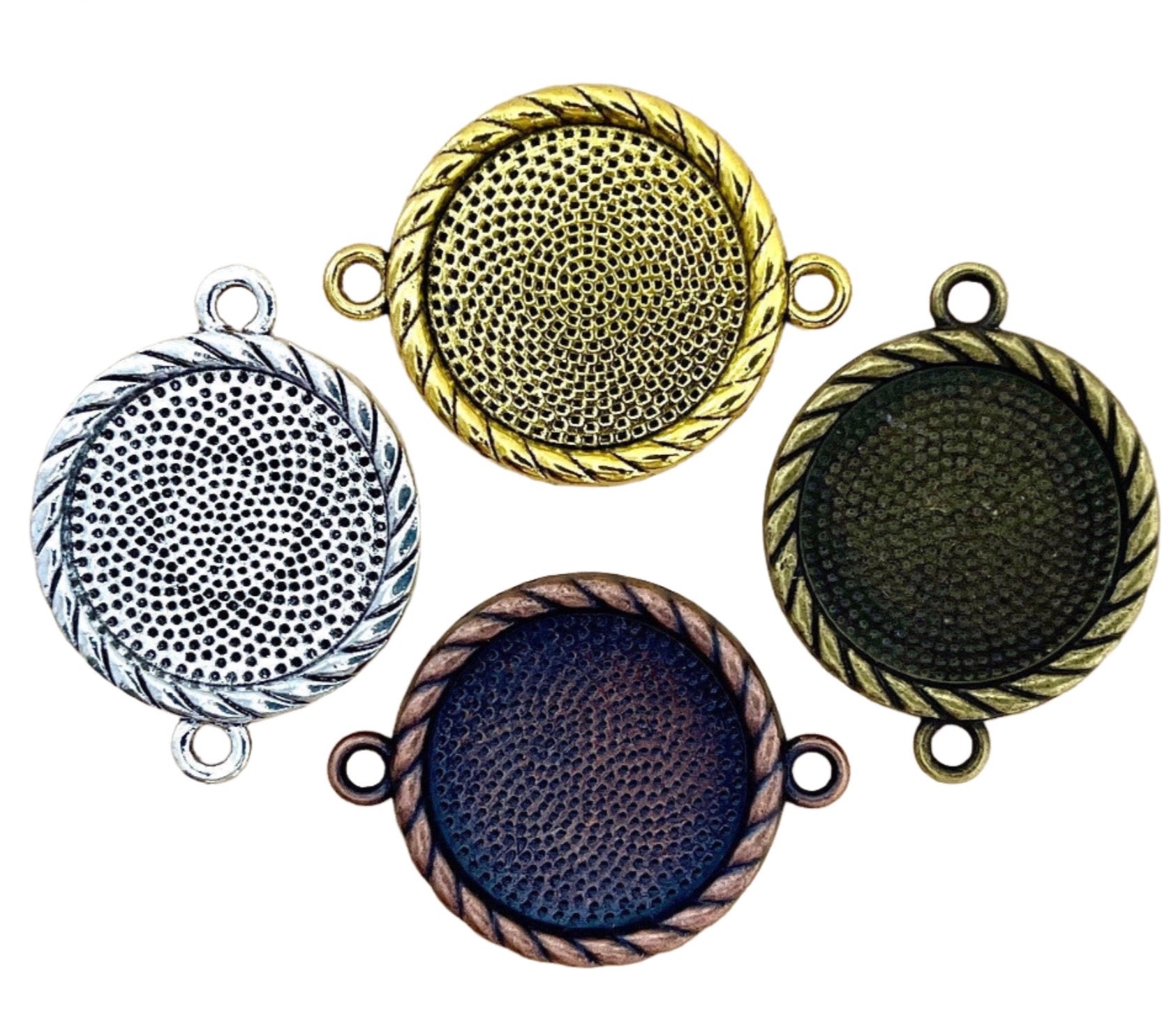 12 - 20mm Round Connectors - Bracelet, Necklace, Bouquet Charms - Perfect Pendants Plus
