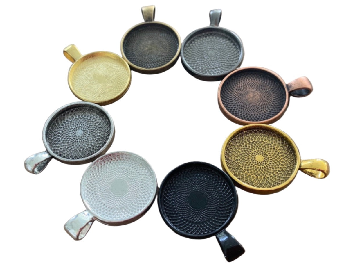 20mm Round Bezel Pendant Blanks - Perfect Pendants Plus