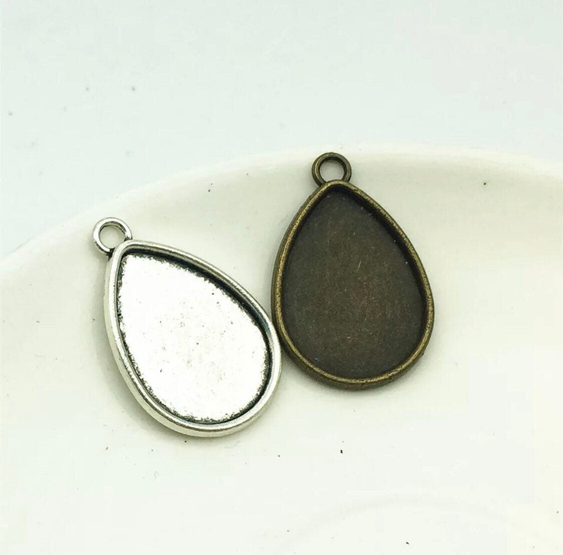 18x25mm Teardrop Earring Making Kit, Glass & Wires - Perfect Pendants Plus