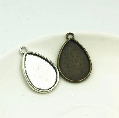 18x25mm Teardrop Earring Making Kit, Glass & Wires - Perfect Pendants Plus