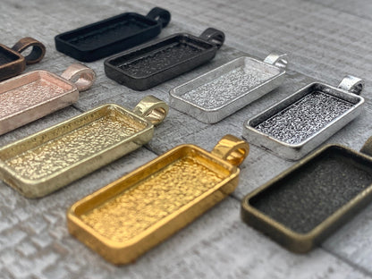 10x25mm Vertical Rectangle Pendant Setting - Perfect Pendants Plus