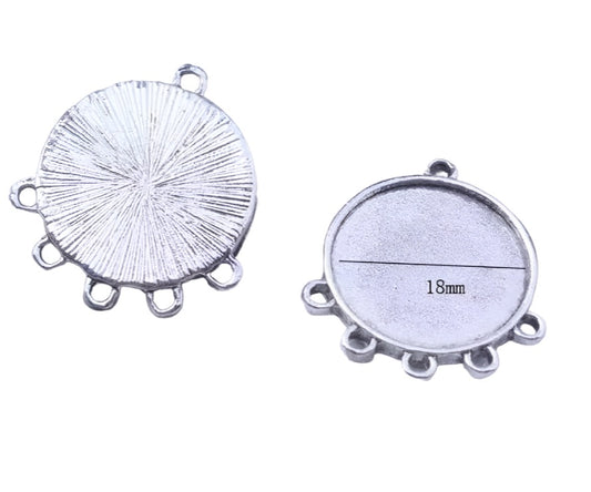 6 - 18mm Round Chandelier Connector Earring Setting - Perfect Pendants Plus