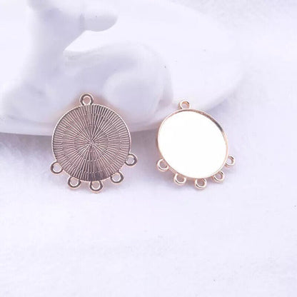 Round connector earring Bezels for chandler earrings Pendant Trays - customizable blank 18 mm - Lead and Nickel Free