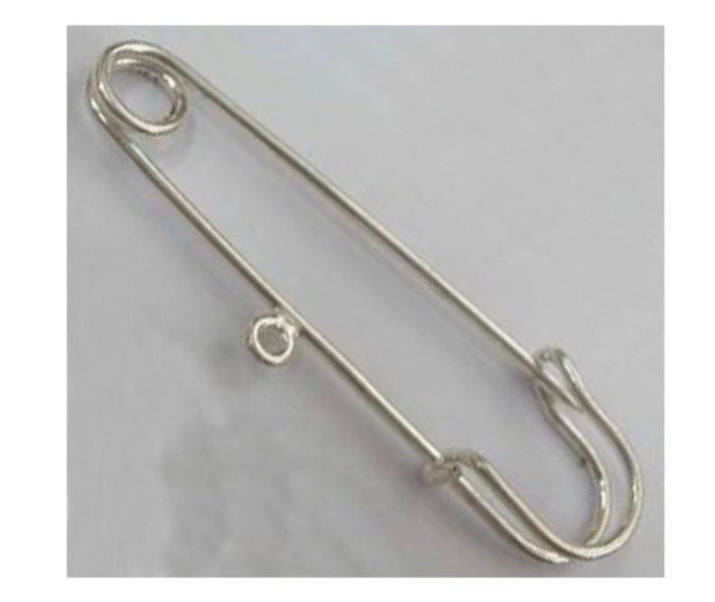 Safety Pin with loop for bouquet Memorial photo attachment Approx 2 inches Lead Nickel Free DIY jewelry making