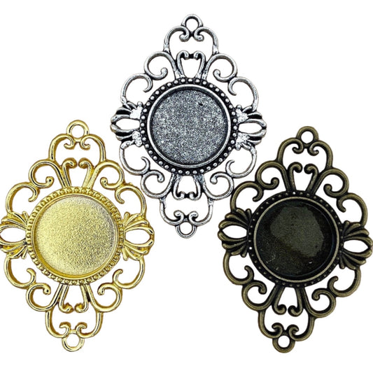 12 - 18mm Round jewelry Connector Blank Pendants - Perfect Pendants Plus