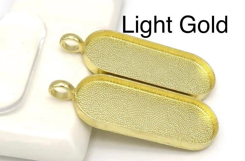 45x18mm Large Oval Necklace Blank Pendant Setting - Perfect Pendants Plus