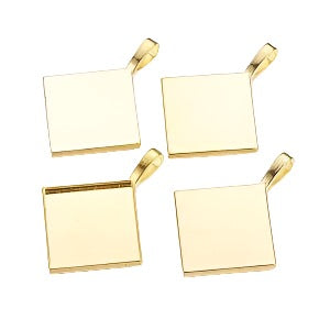 12 25mm Diamond Shaped Pendant Setting 1 inch - Perfect Pendants Plus