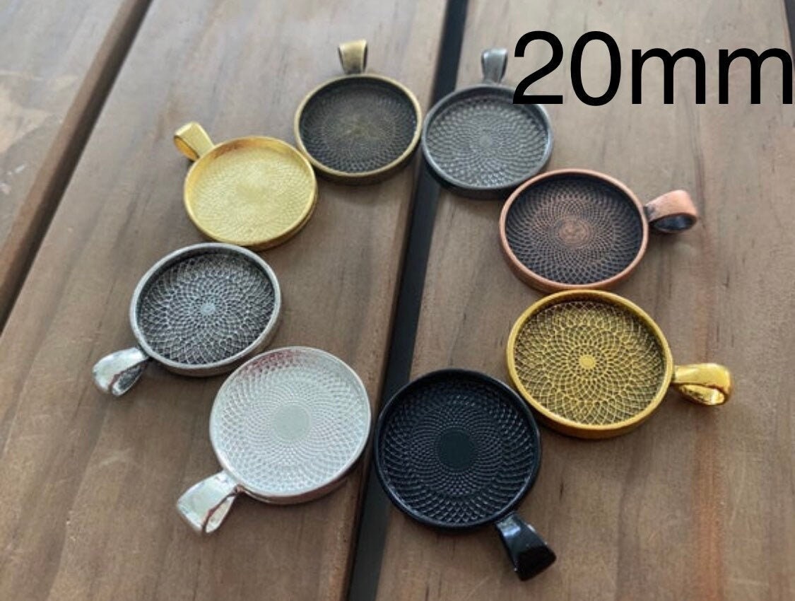20mm Round Bezel Pendant Blanks - Perfect Pendants Plus