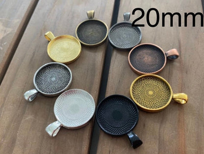 20mm Round Bezel Pendant Blanks - Perfect Pendants Plus