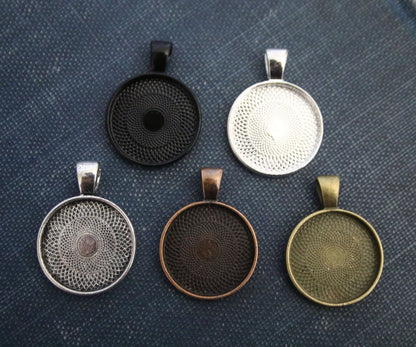 20mm Round Bezel Pendant Blanks - Perfect Pendants Plus