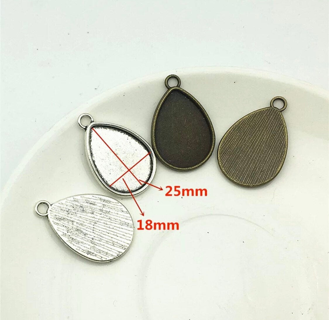 18x25mm Teardrop Earring Making Kit, Glass & Wires - Perfect Pendants Plus