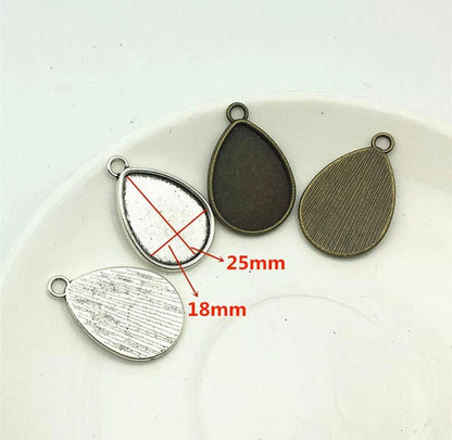 18x25mm Teardrop Earring Making Kit, Glass & Wires - Perfect Pendants Plus