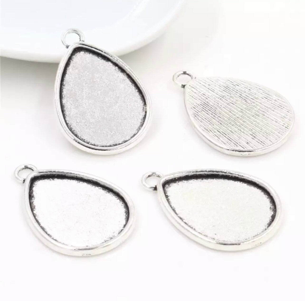 18x25mm Teardrop Earring Making Kit, Glass & Wires - Perfect Pendants Plus