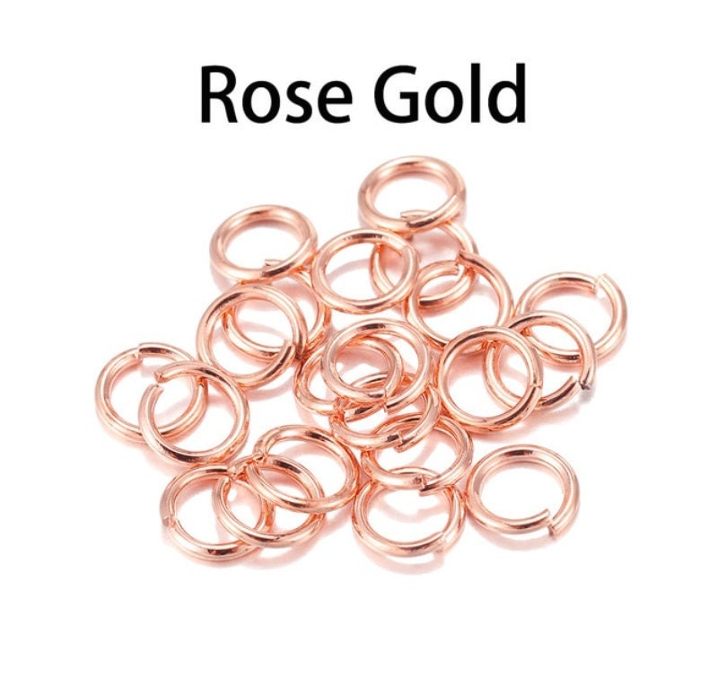 200 5mm size Jump rings Open Silver Rose Gold, Copper, Bronze earring making Lead and nickel free