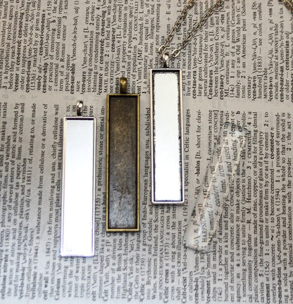 10x50mm Rectangle Glass Cabochons 2 Inches - Perfect Pendants Plus