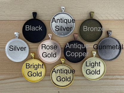 Grooms Boutonnière Photo Charm Pin 20mm Round - Perfect Pendants Plus