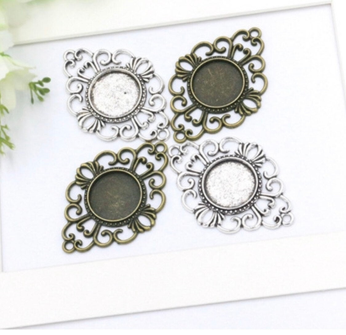12 - 18mm Round jewelry Connector Blank Pendants - Perfect Pendants Plus