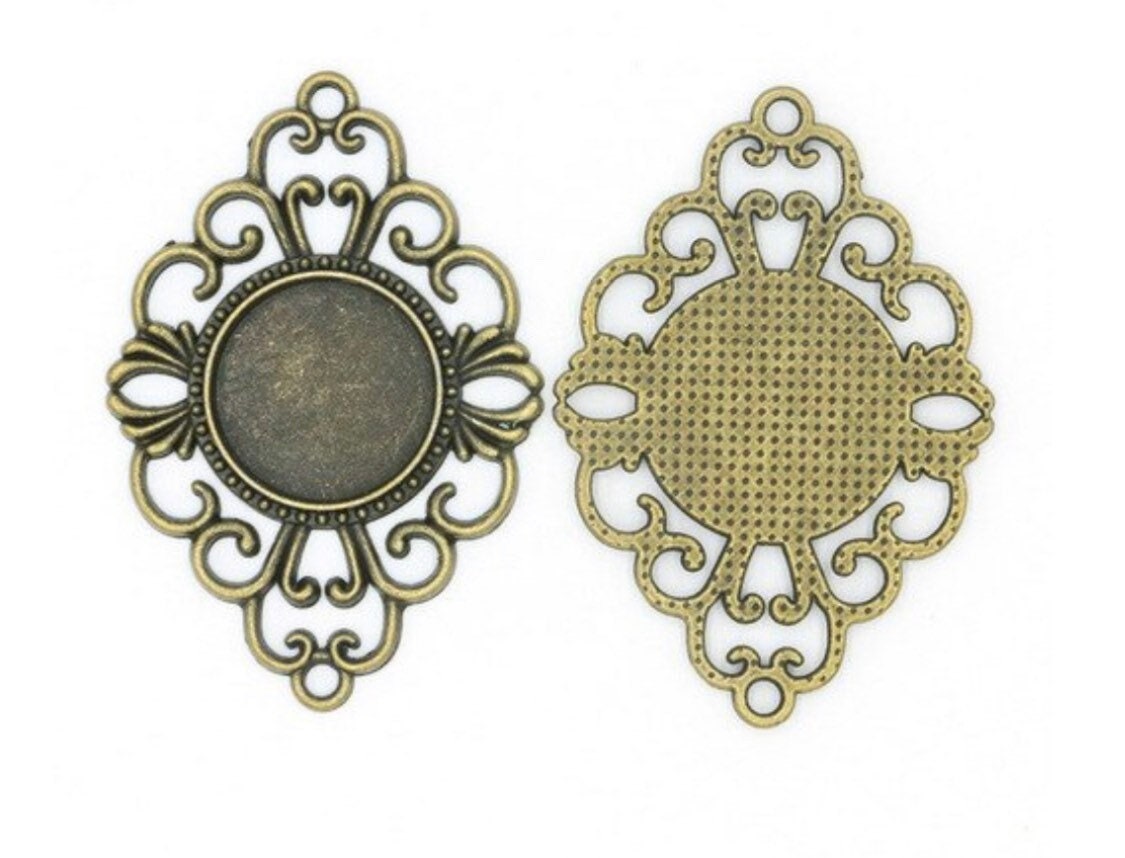12 - 18mm Round jewelry Connector Blank Pendants - Perfect Pendants Plus