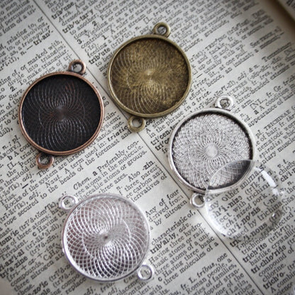 25mm Round Connector Blank Pendant Setting 1 inch - Perfect Pendants Plus