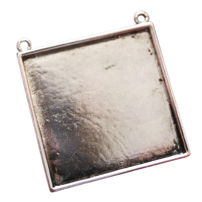 45mm Connector Extra Large Deep Square Blank Pendant - Perfect Pendants Plus